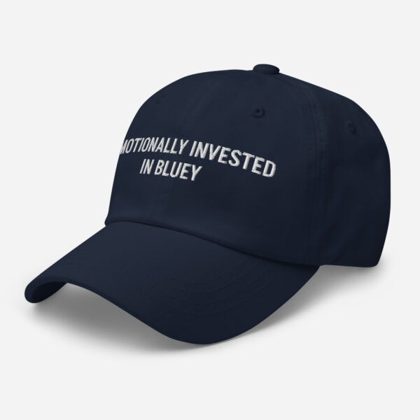 Emotionally Invested in Bluey – Funny Embroidered Dad Hat, Gift for Parents Who Cry from Cartoons - Image 2