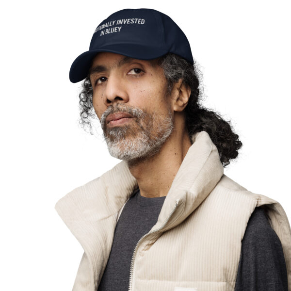 Emotionally Invested in Bluey – Funny Embroidered Dad Hat, Gift for Parents Who Cry from Cartoons - Image 6