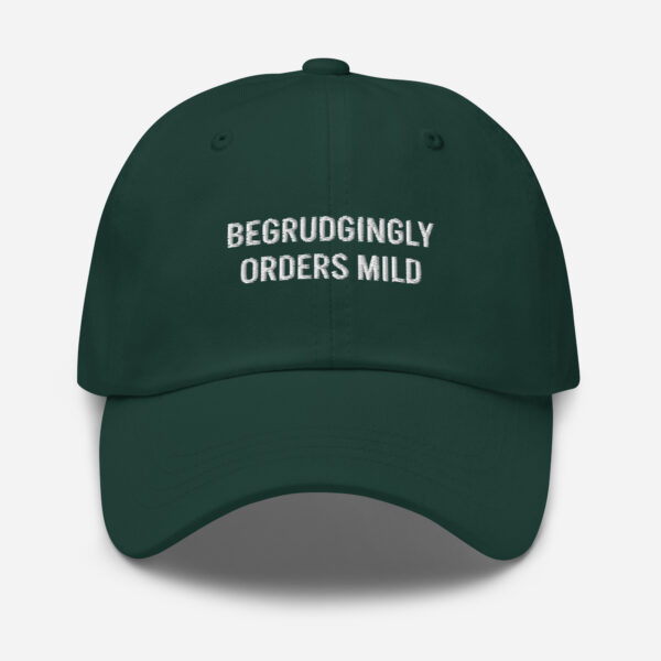 Begrudgingly Orders Mild – Funny Embroidered Dad Hat, Gift for Dads Who Used to Be Spicy - Image 4